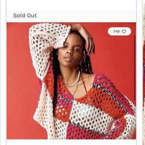 Free people sail away Colorful Crochet Women's Sweater